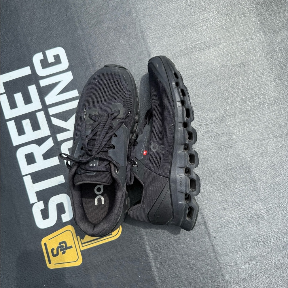 On Running Black Athletic Shoes with Chunky Sole - Picture 7 of 13